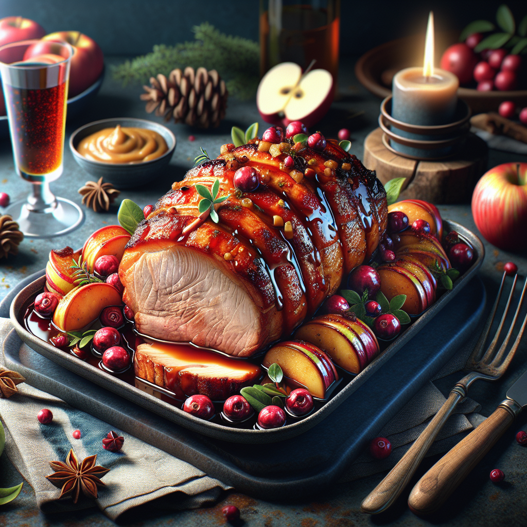 Rôti de Longe de Porc à la Moutarde Pomme-Cranberry : Un Plat Automnal Réconfortant