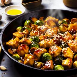 Poulet au Sésame et Choux de Bruxelles : La Poêlée Savoureuse de Molly Yeh qui Va Révolutionner Votre Cuisine